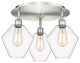 Cindyrella-3 Light 20" Flush Mount-Satin Nickel, Clear Glass Shade