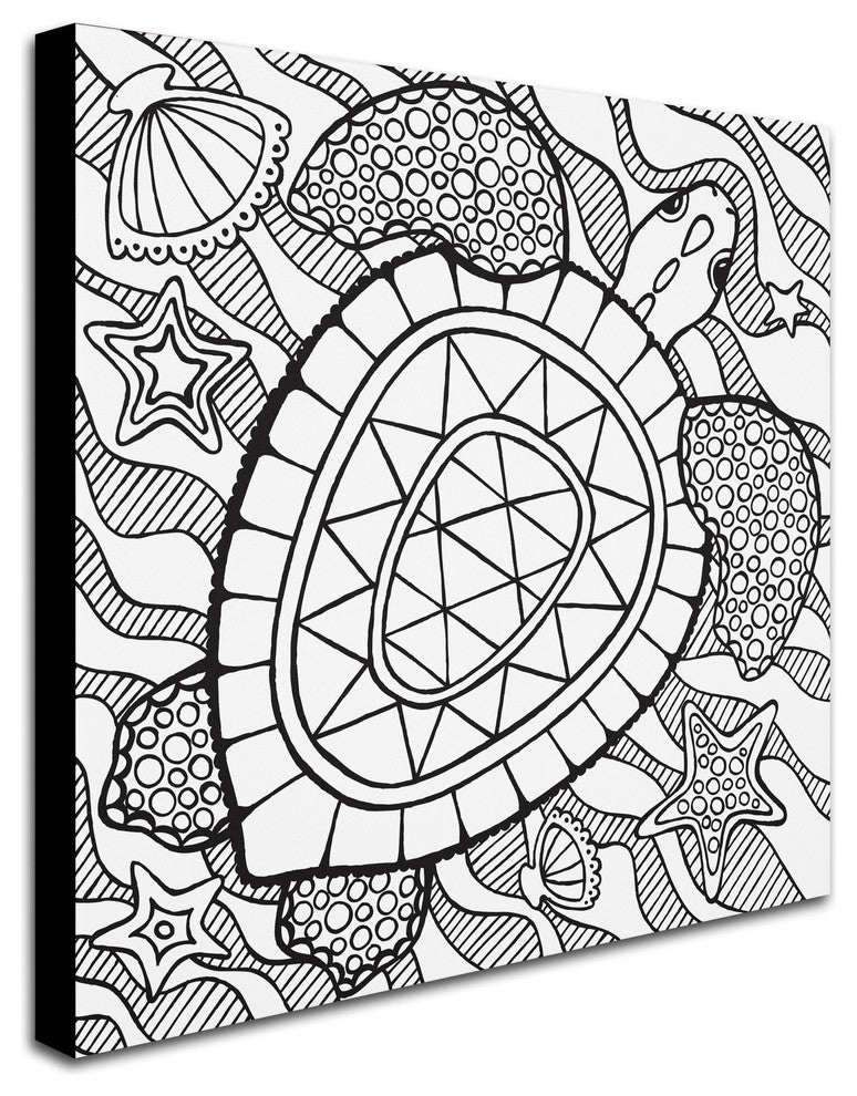 Hello Angel ''Turtle Beach'' Canvas Art, 35x35