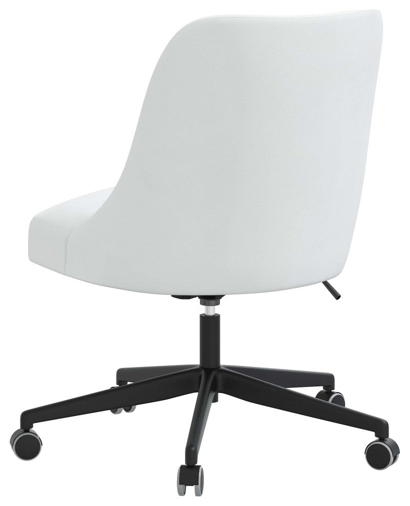 Upholstered Office Chair, Velvet White