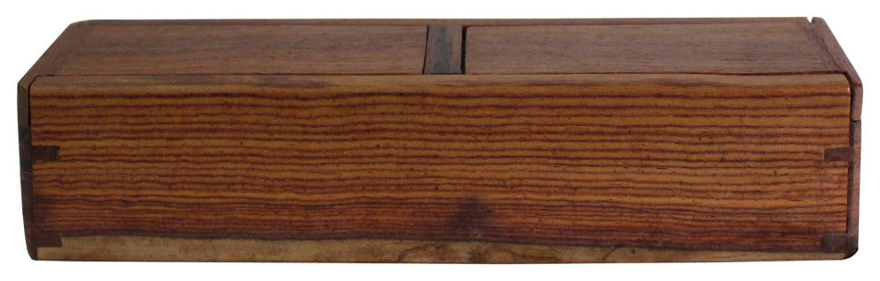 Chinese Huali Rosewood 2 Drawers Narrow Rectangular Storage Box Accent Hws412