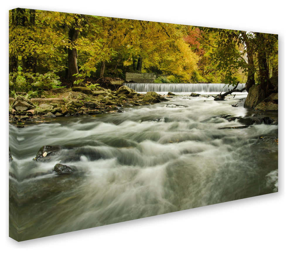 PIPA Fine Art 'Hoopes Falls in the Autumn' Canvas Art, 19x12