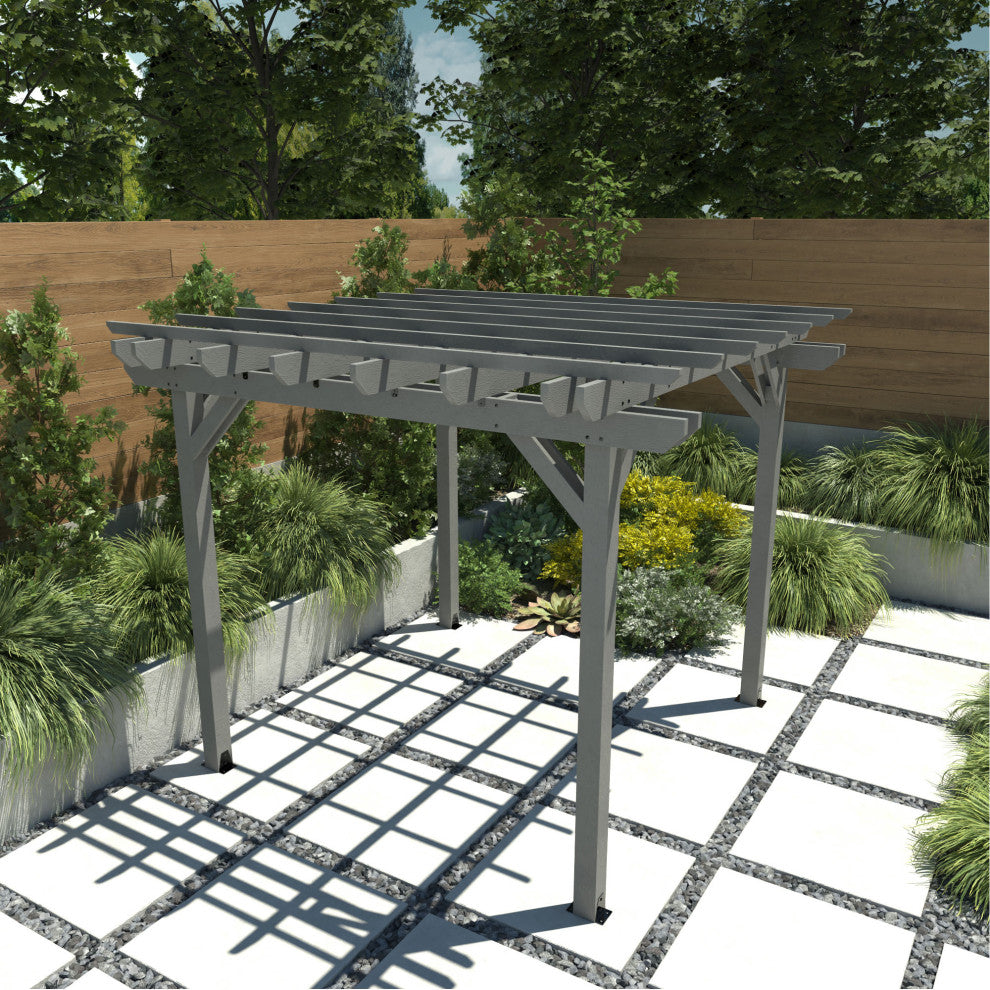 The Sequoia Professional Commercial Grade Ridgecrest 10x10 Pergola, Acorn, Coastal Teak