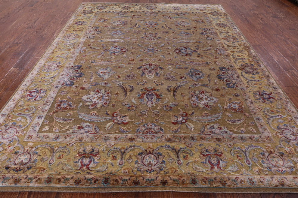 Wool and Silk Persian Hand Knotted Rug 8' 0" X 9' 9"- Q5968