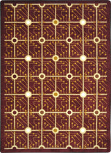 Kaleidoscope Rug, Electrode, 5'4"x7'8", Burgundy