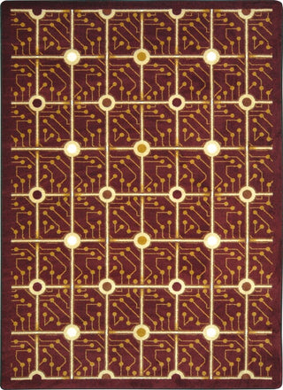 Kaleidoscope Rug, Electrode, 5'4"x7'8", Burgundy