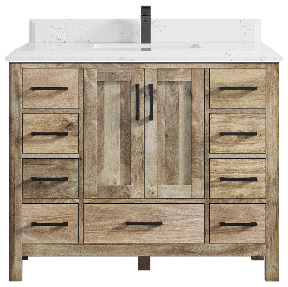 Malibu Mango 42 Single Sink Bath Vanity in Natural 1.5" Empira Quartz