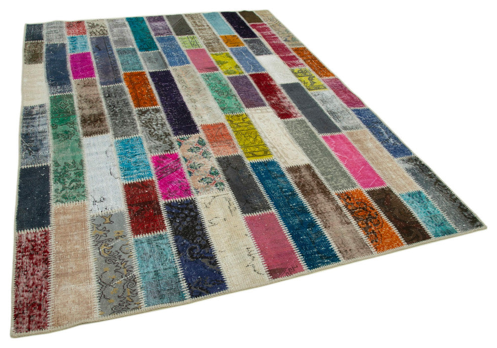 Rug N Carpet - Hand-Knotted Oriental 6' 2" x 8' 2" Wool Patchwork Area Rug