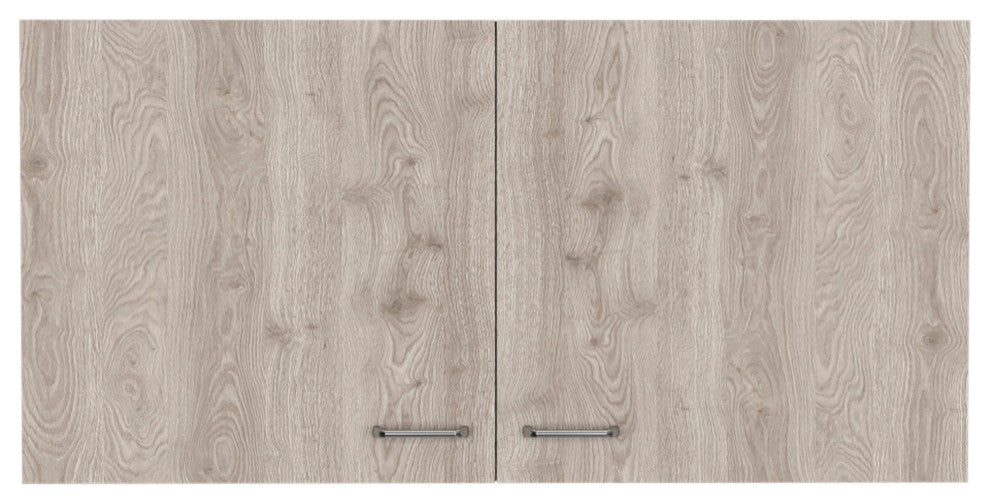 Oklahoma Wall Cabinet with 2 Inner Shelves, White/ Light Gray
