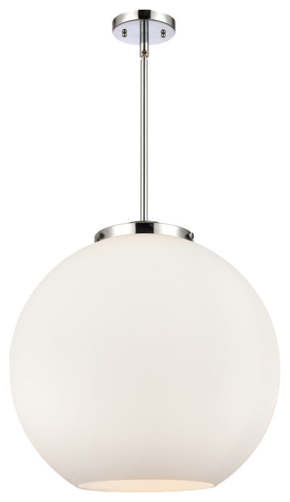 Athens Pendant, Polished Chrome, Matte White, Matte White