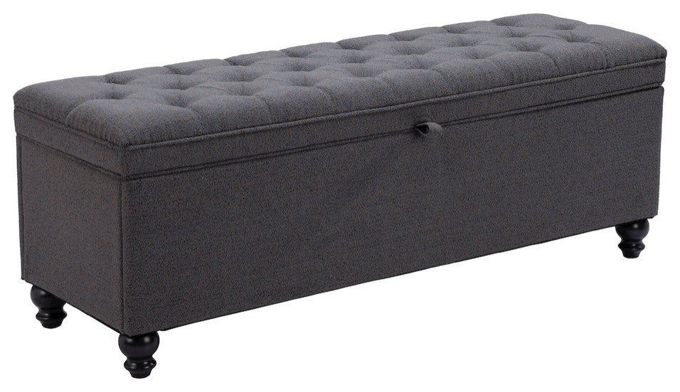 Halifax Storage Bench Gravel Gray