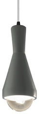 Erlen Pendant, Pewter Green, Matte Black, White Cord, Integrated LED