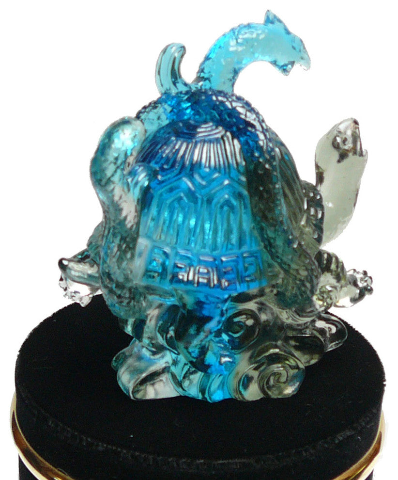 Chinese Liuli Crystal Glass Pate-de-verre Turtle Celestial Animals Figure