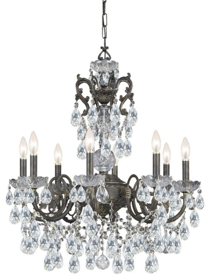 Crystorama 5198-EB-CL-MWP, 8 Light Chandelier - English Bronze