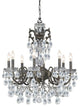 Crystorama 5198-EB-CL-MWP, 8 Light Chandelier - English Bronze
