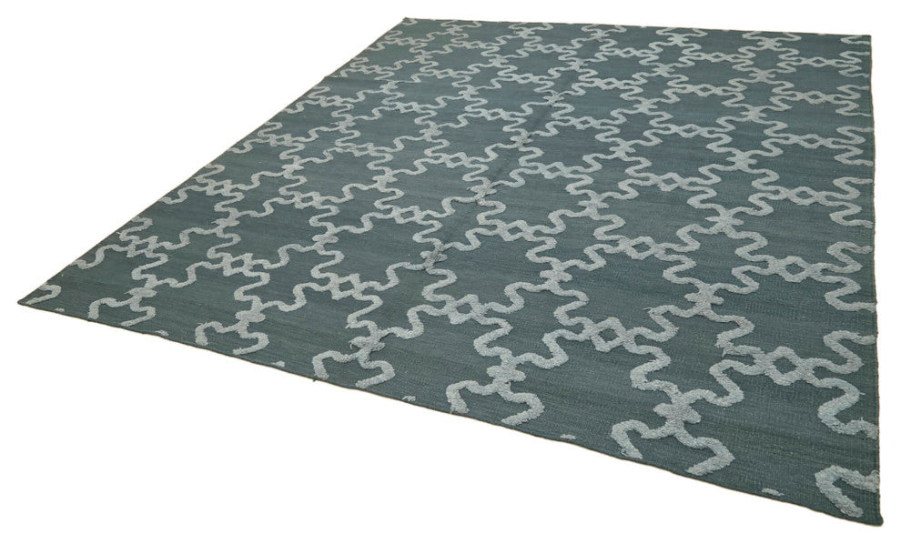 Rug N Carpet - Hand-knotted Modern Design 8' x 10' Wool Flatweave Kilim Rug