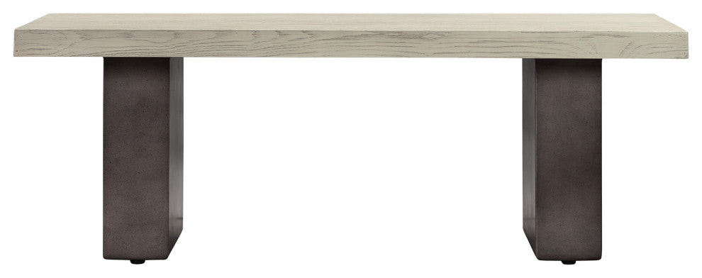 Abbey Concrete and Grey Oak Wood Dining Table