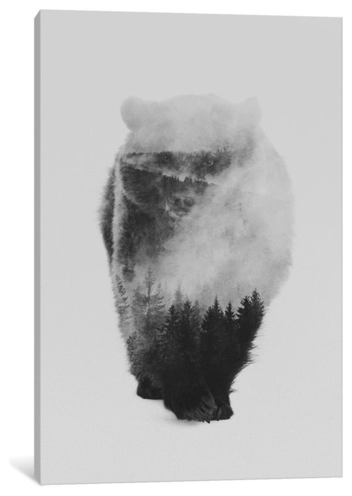 "Approaching Bear" by Andreas Lie, 18x12x1.5