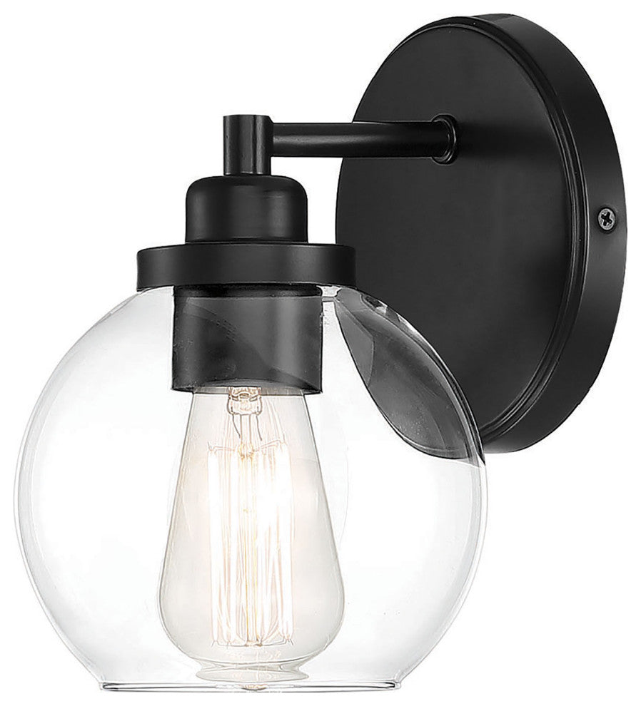 Carson Matte Black, 1-Light Sconce