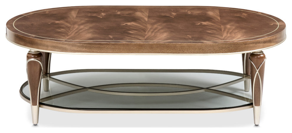 Villa Cherie Oval Cocktail Table - Hazelnut