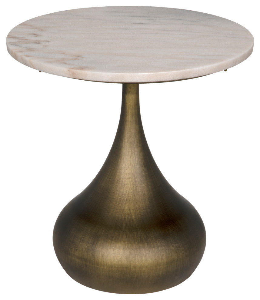 Mateo Side Table, Aged Brass