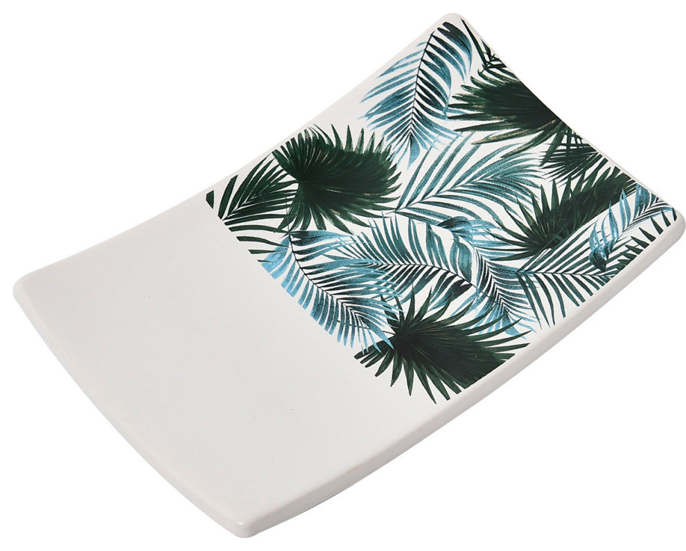 Rectangular Soap Dish Cup Dispenser Tropical
