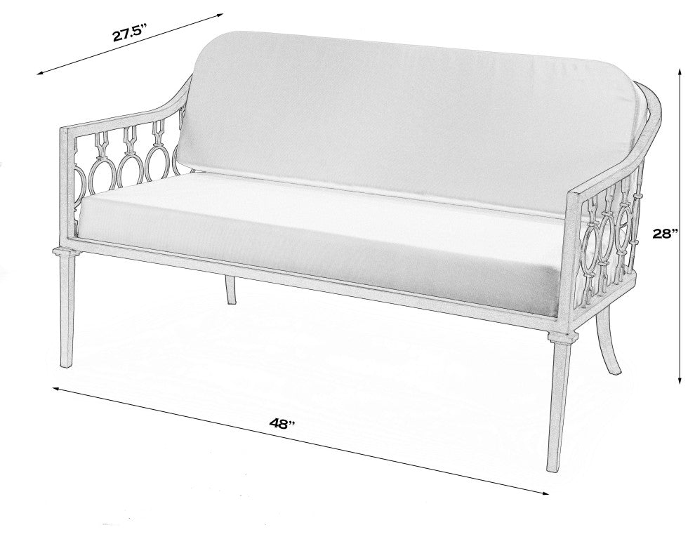 Southport Iron Upholstered Outdoor Loveseat