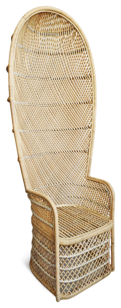 Tall Back Wicker Scoop Chair
