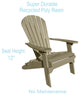 Phat Tommy Folding Adirondack Chair - Poly Outdoor Furniture, Weatherwood