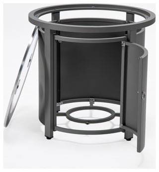 LeisureMod Walbrooke Patio Round Tank Holder, Gray