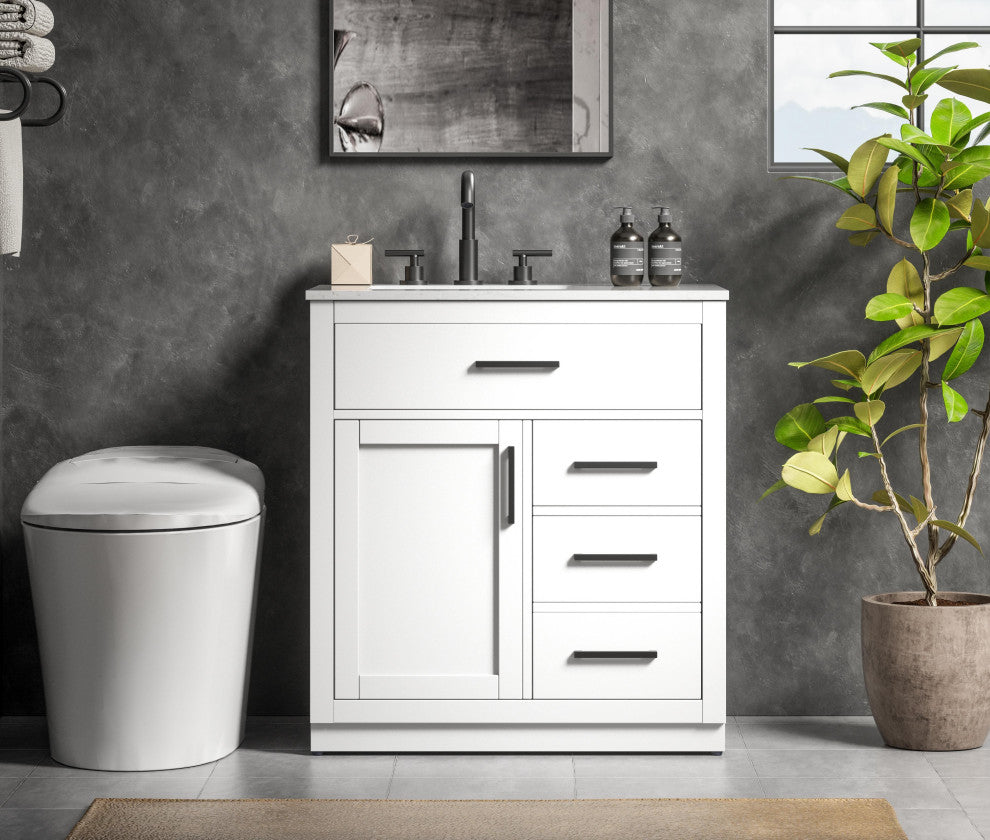 Home Living 32" Single Bathroom Vanity, White
