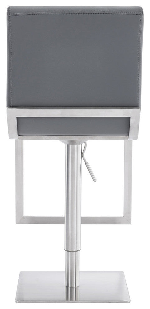 Victory Contemporary Swivel Barstool in Brushed Stainless Steel