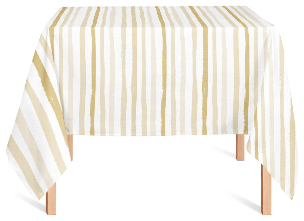 Vertical Strokes Yellow 2 58x58 Tablecloth