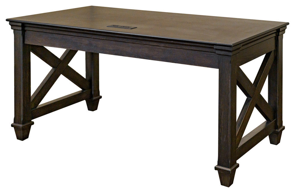 Traditional Wood Writing Desk Dark Brown