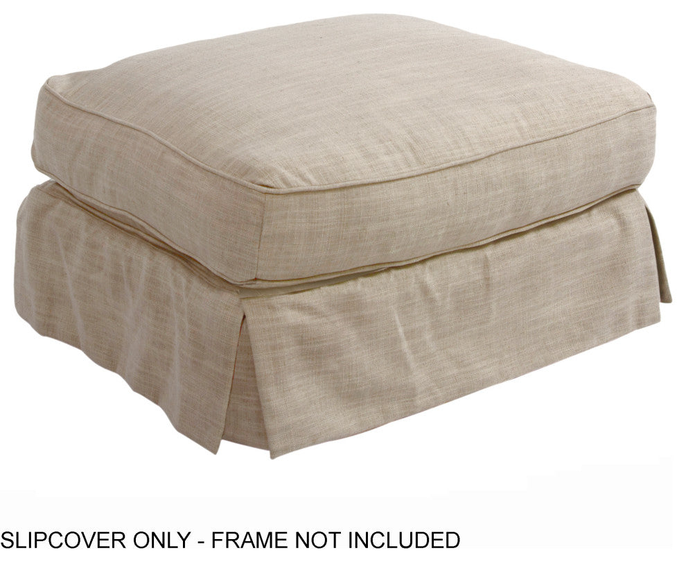 Horizon Slipcover for Rectangular Ottoman Linen