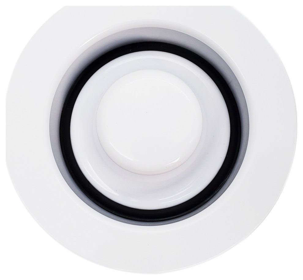 Ez-Mount Style Disposal Flange And Stopper In Polished Brass, Powder Coated White