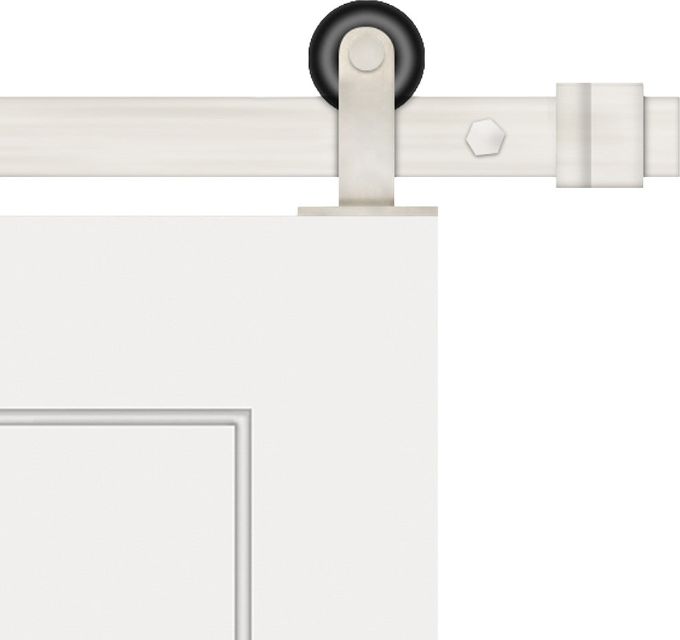 Shaker 2-Panel Prime Wood Interior Barn Door, Stainless Hardware, 42"x84"