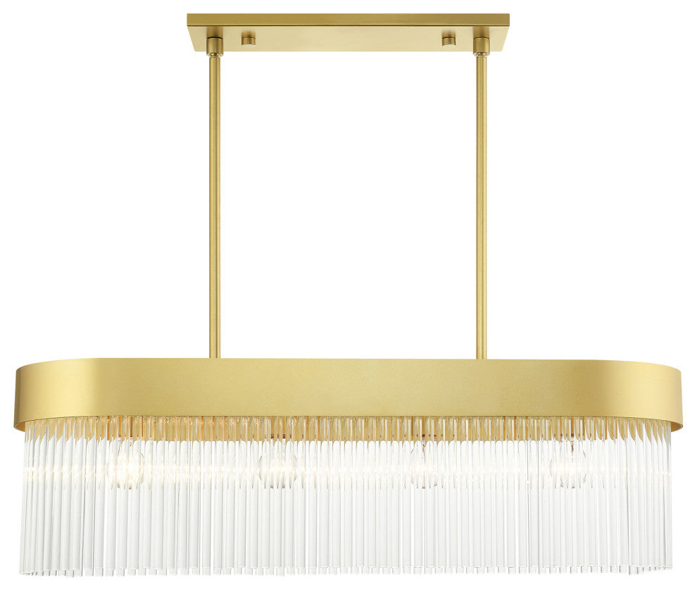 Livex Lighting Norwich 4 Light Soft Gold Linear Chandelier