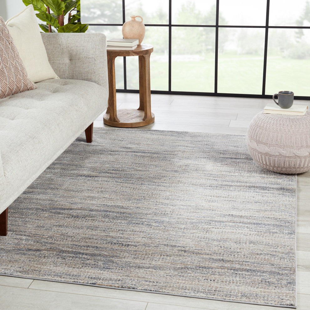 Pasque Abstract Dark Blue/ Tan Area Rug 7'10"X10'