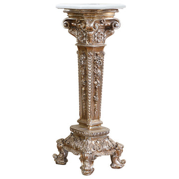 Faria Silver Plant/Telephone Stand, Silver