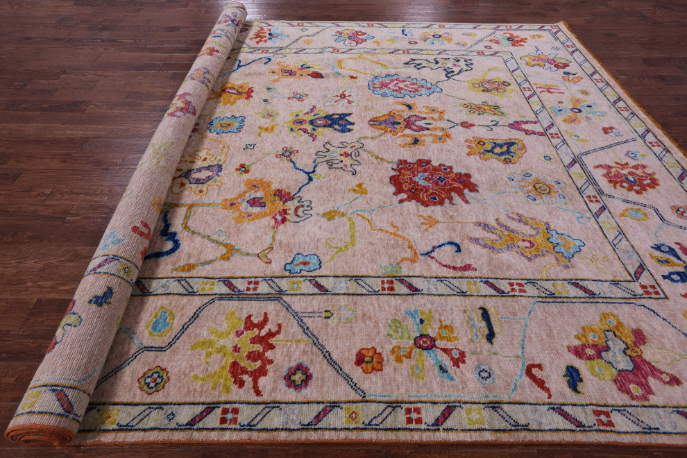 10' 4" X 13' 10" Turkish Oushak Hand Knotted Wool Rug - Q14778