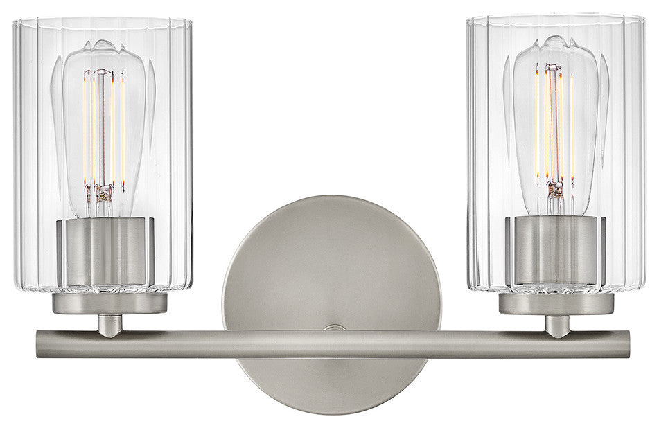 Lark Leta Small Two Light Vanity, Brushed Nickel