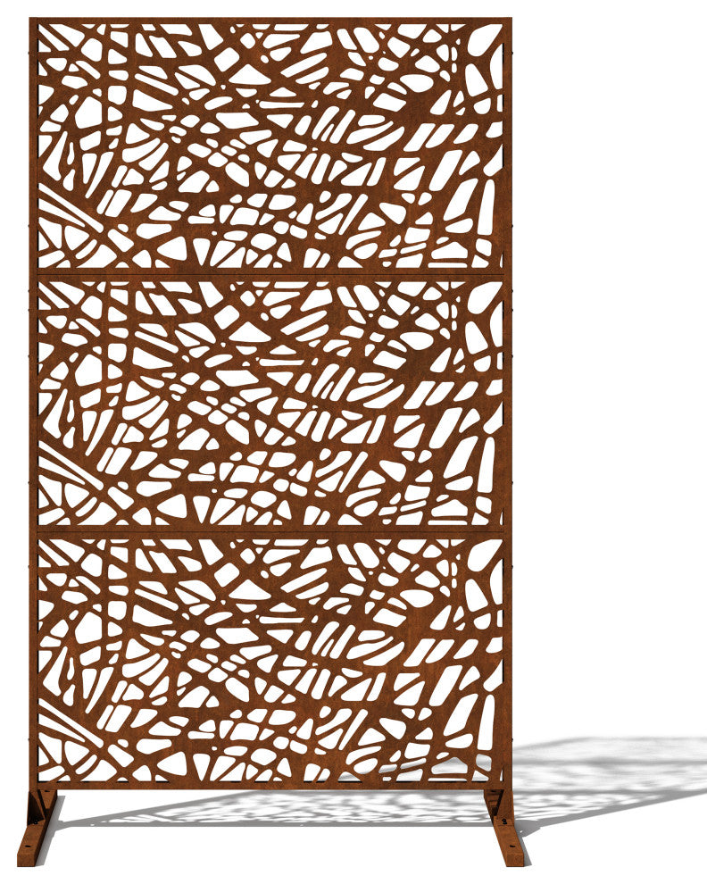 Alta Corten Steel Decorative Screen With Stand, Web