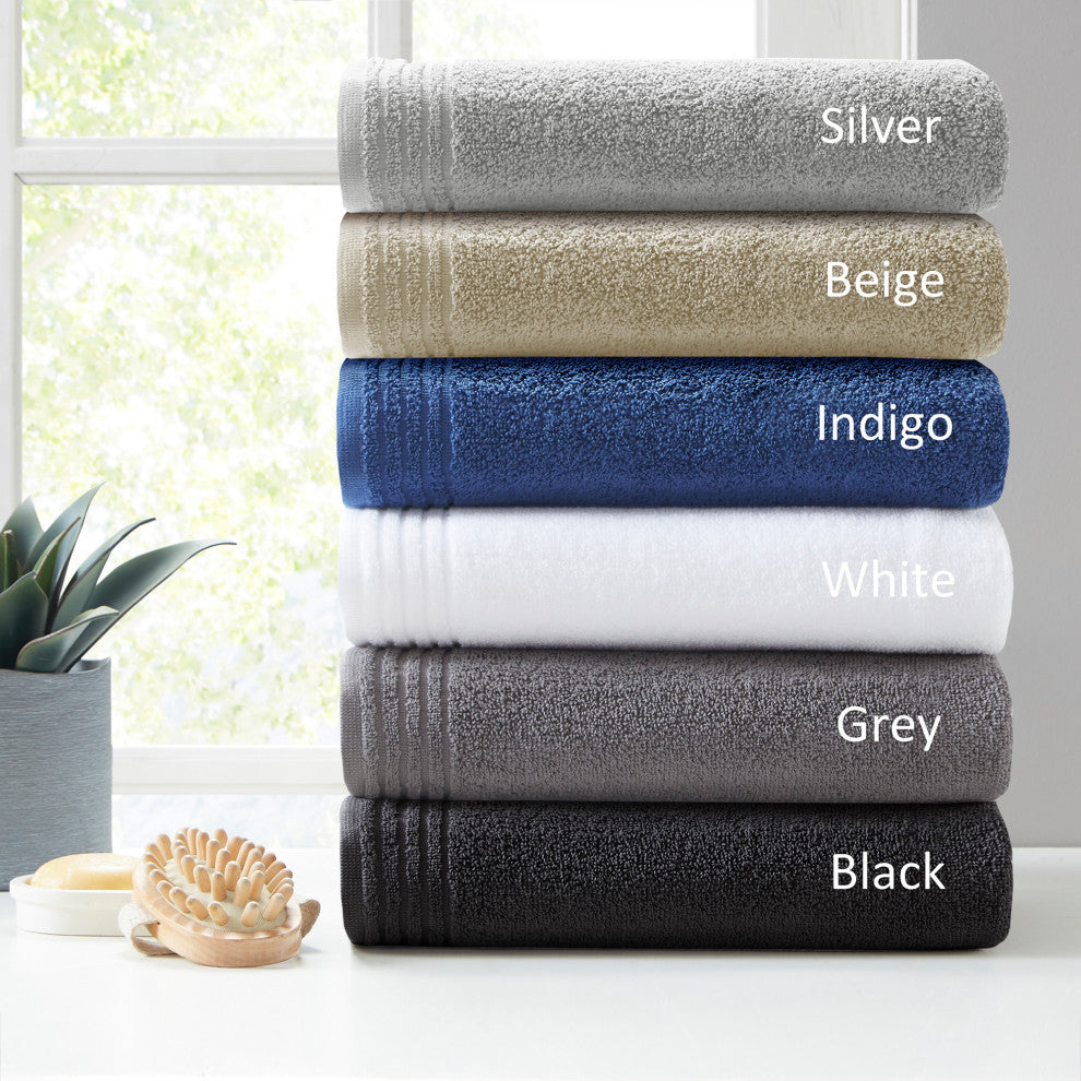 510 Design Big Bundle Cotton Quick Dry Antimicrobial 12-Piece Towel Set, Grey