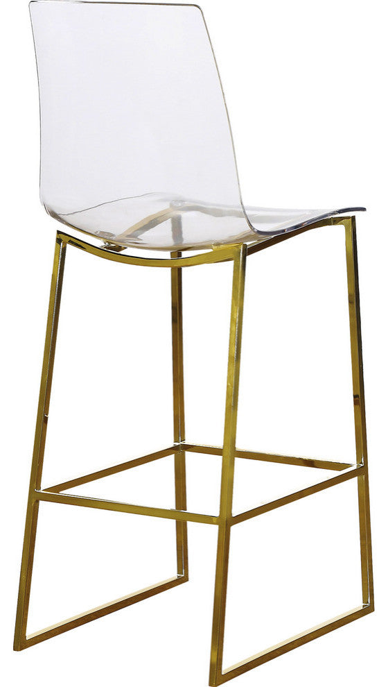Lumen Metal/Acrylic Stool, Gold Base