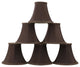 Silk Bell Chandelier Lamp Shade, 3x6x5", Chocolate, Braided, Set of 6