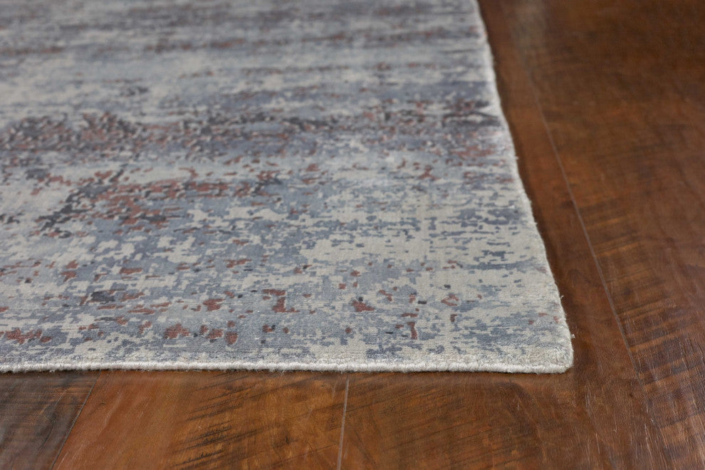 HomeRoots 3'x5' Slate Pulse Hand Loomed Abstract Brushstroke Indoor Area Rug