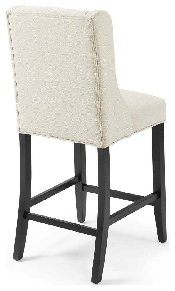 Baronet Counter Bar Stool Upholstered Fabric Set of 2 - Beige