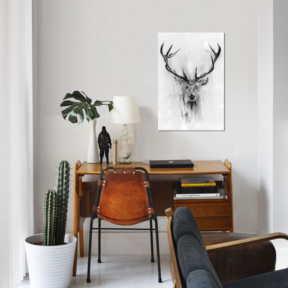 "Red Deer" by Alexis Marcou, Canvas Print, 18"x12"