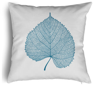 Leaf Study Accent Pillow With Removable Insert, White, 16"x16"