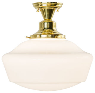 16 Wide Revival Schoolhouse W/Traditional Globe Flushmount